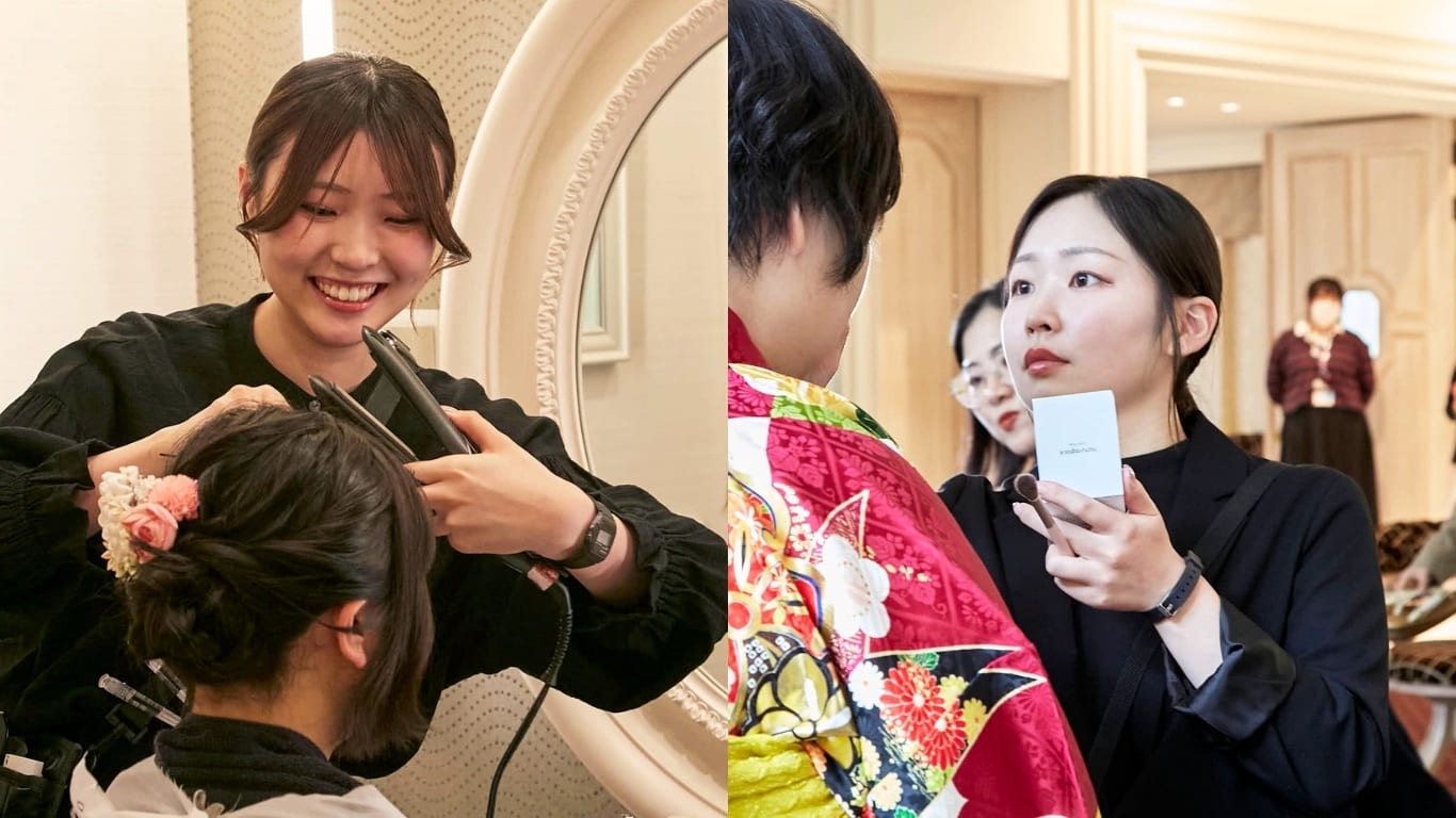 ヘアメイク風景